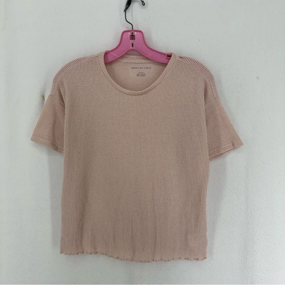 American‎ Eagle Short Sleeve Knit Sweater Womens Small Pink